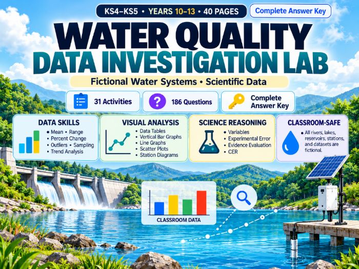 Water Quality Data Investigation | KS4–KS5 Science & Statistics | 40 Pages with Answers