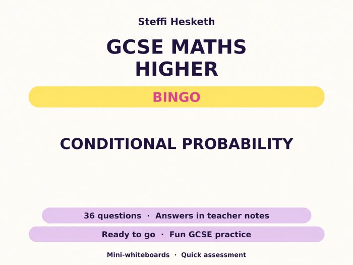 Conditional Probability GCSE Maths Higher Bingo
