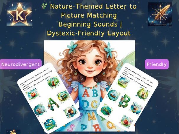 Dyslexic-Friendly Initial Sounds Letter to Picture Matching | Phonics Alphabet A–Z