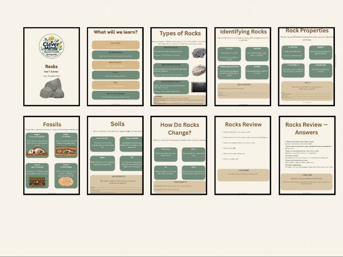 Rocks – Year 3 Science Topic Resource Pack