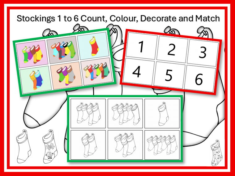 Stockings 1 - 6 Count Colour Decorate Match