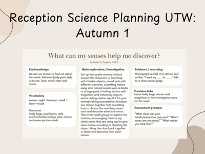 Reception Science Planning UTW: Autumn 1