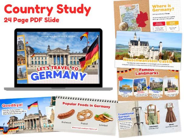 Germany Country Study Presentation | 24 Geography & Culture Slides