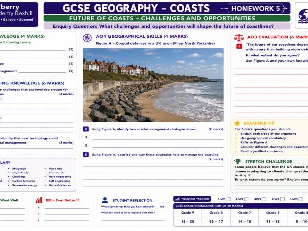 KS4 Eduqas B Geography Complete Homework Package