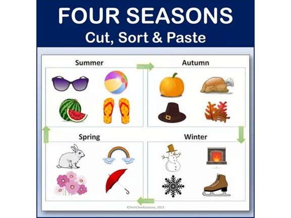 Four (4) Seasons - Cut, Sort and Paste Worksheet Activity