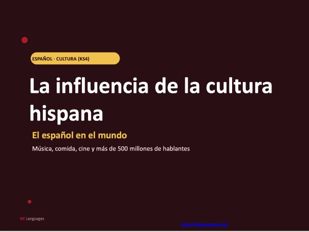 SPANISH: La influencia de la cultura hispana (Cultural lesson)