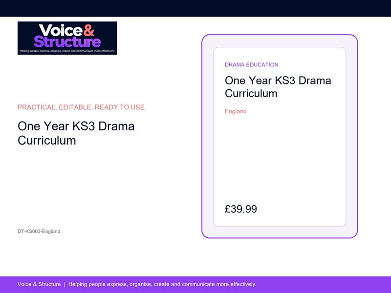 One Year KS3 Drama Curriculum