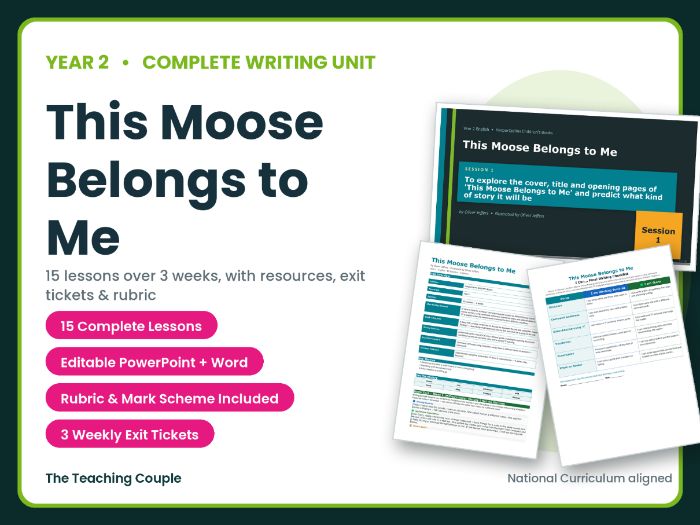 This Moose Belongs to Me | Year 2 English Unit | 15 Complete Lessons + Resources + Mark Scheme