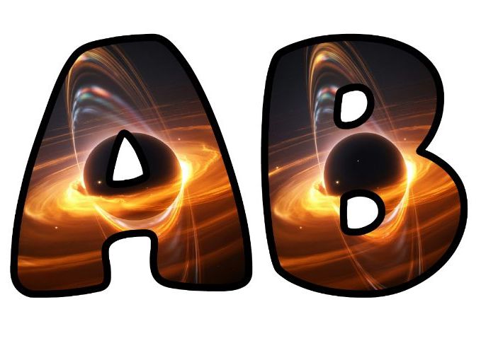 Star Black Hole Science Classroom Display | Lettering Set | Upper & Lowercase, 0-9 and Signs
