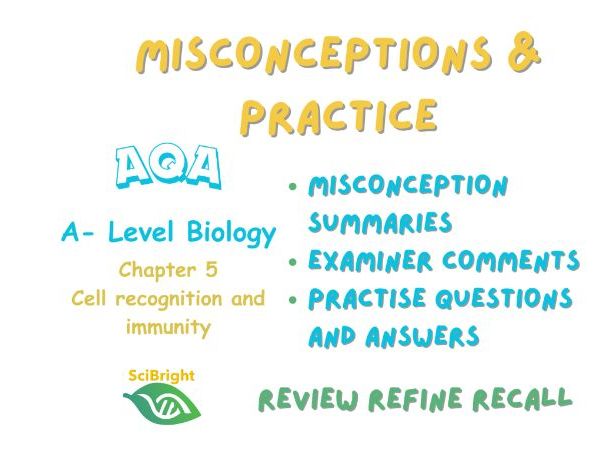 AQA A-Level Biology Revision Common Misconceptions & Practice 2026- Chapter 5 Immunity