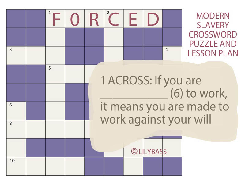 Modern Slavery Crossword Puzzle and Lesson (UK)