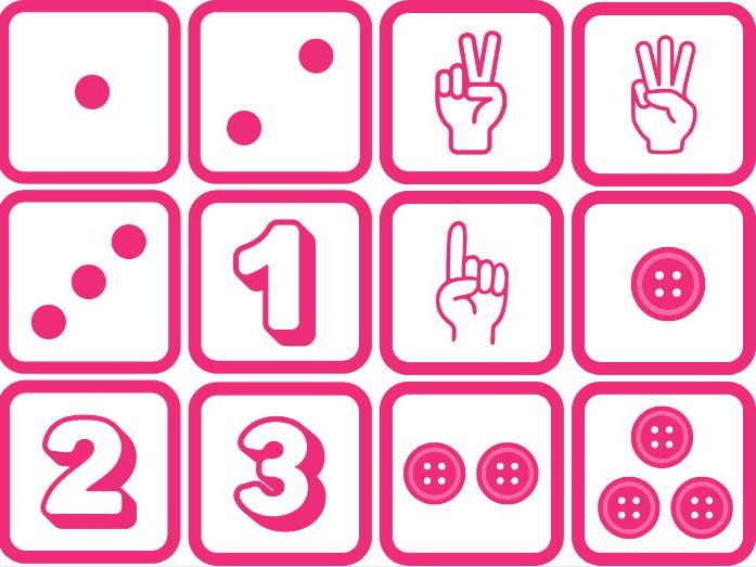 Subitising 1-3 flash cards