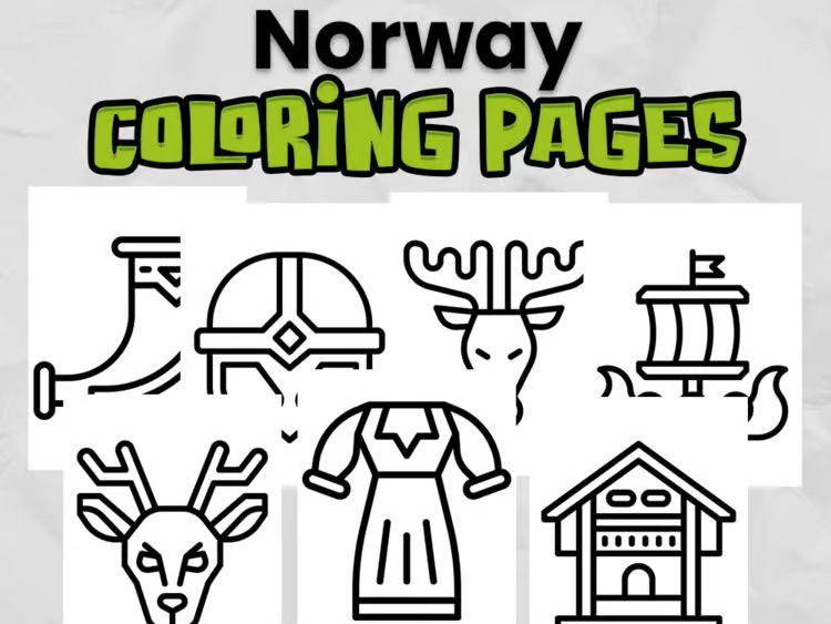 Norway Colouring Pages | Norway Country Study | Europe & Scandinavia Geography Activity