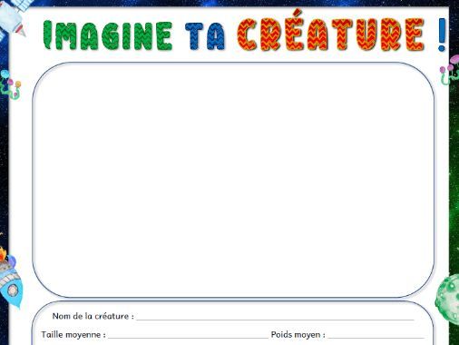 [French] Exercise: Draw your creature! (drawing, written expression in French)