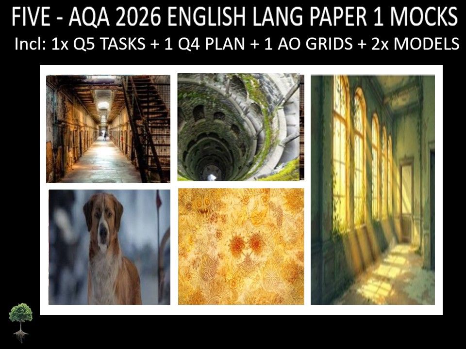 FIVE - AQA PAPER 1 | 2026 FULL MOCKS | Q5 TASKS | Q4 PLAN |AO GRIDS | MODELS