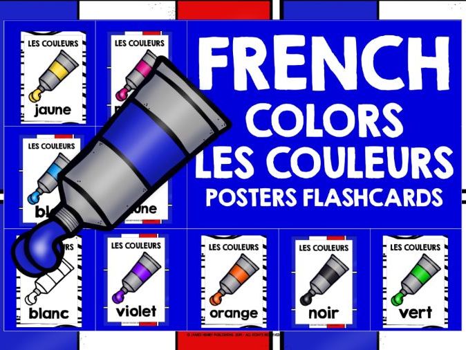 FRENCH COLORS FLASHCARDS POSTERS Teaching Resources