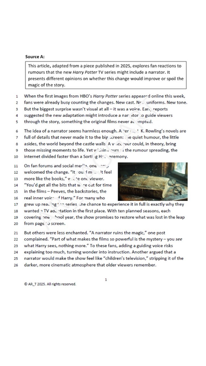 One AQA 2026 GCSE English Language Paper 2 Mock | AO Grids - (Har ...