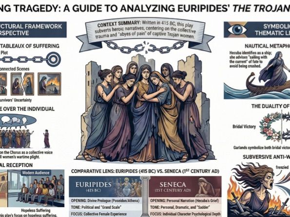 The Trojan Women Deconstruction Play Analysis Poster Infographic