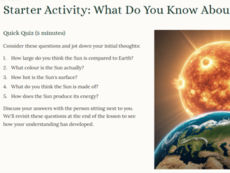 iGCSE Physics - 6.2.1 The Sun as a Star CORE