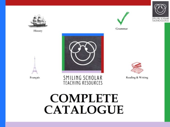 Smiling Scholar Teaching Resources Complete Catalogue