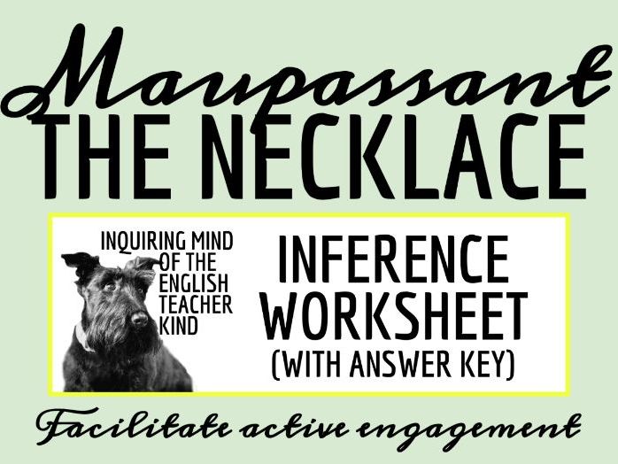 "The Necklace" by Guy de Maupassant Close Reading Analysis Worksheet and Answer Key