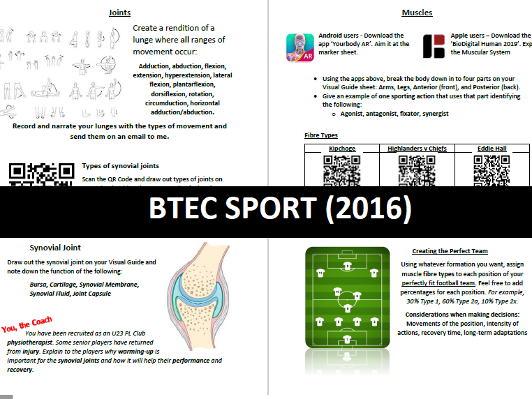 BTEC Sport 2016 Unit 1 A&P Posters Teaching Resources