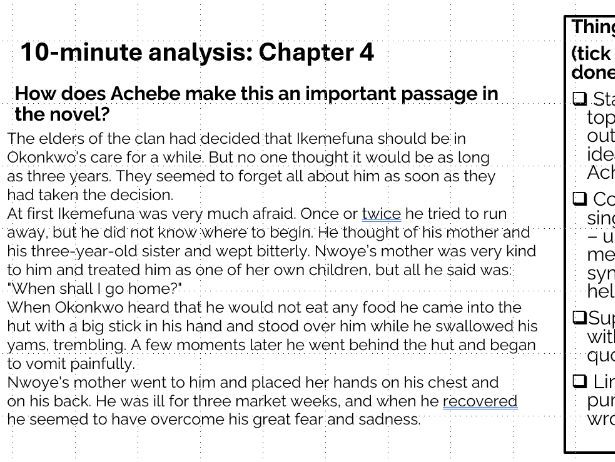 10 Minute Analysis-Ikemefuna in Chapter 4 of Things Fall Apart