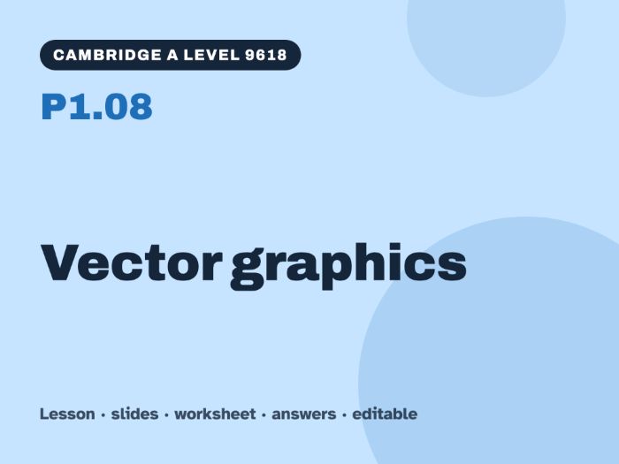 Cambridge A Level Computer Science 9618 – P1.08 Vector graphics – Lesson & Worksheet