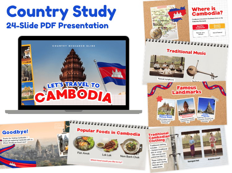 Cambodia Country Study | Geography & Culture 24-Slide Presentation