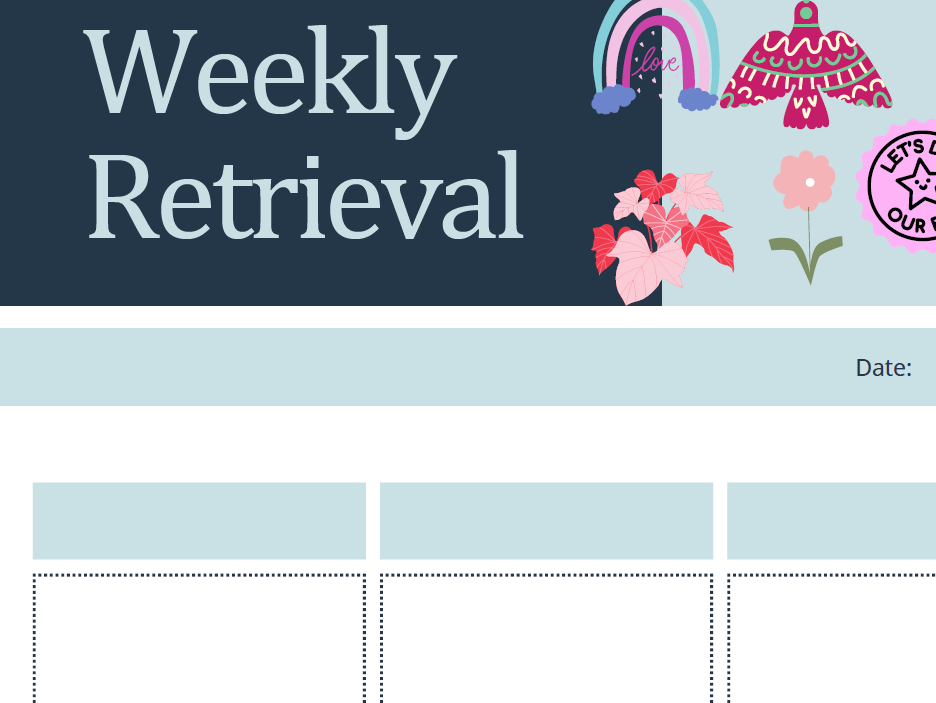 Weekly Retrieval Sheet
