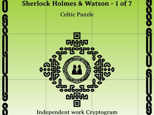 Sherlock Holmes & Watson - 1 of 7: Independent work Cryptogram and puzzle set