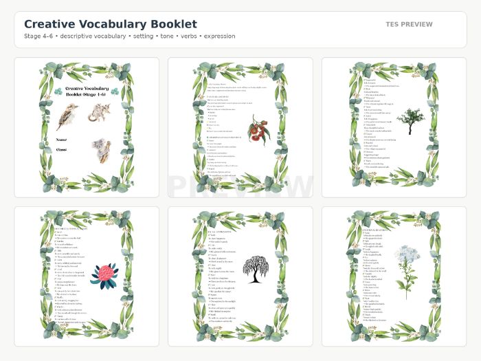Ultimate Creative Vocabulary Booklet | Descriptive Writing for Years 7–12