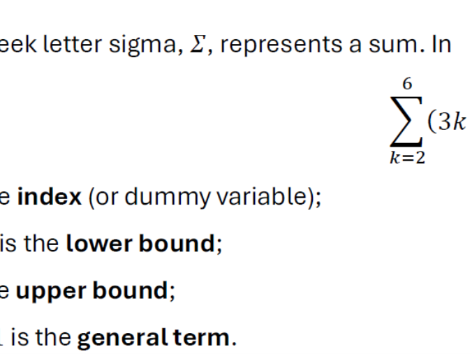 Sigma and Delta notation