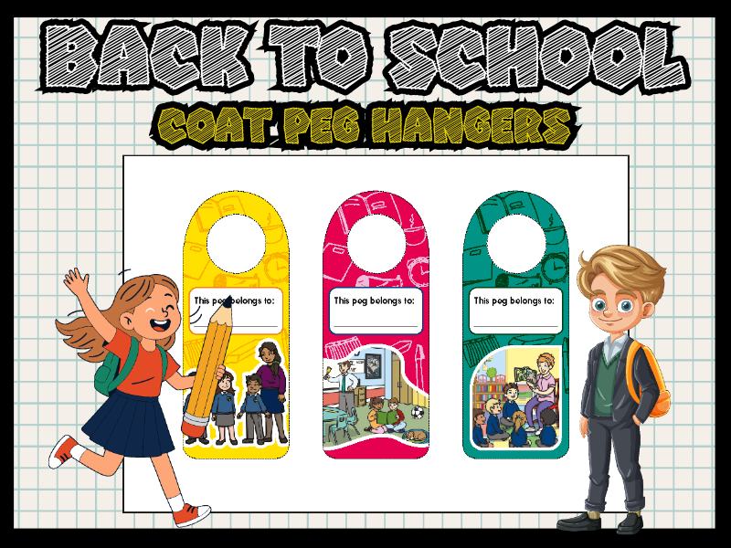 Back to School Coat Peg Hangers – Classroom Name Tags Printable