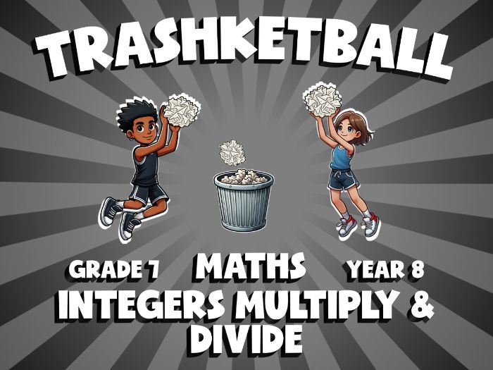 Integers Multiply & Divide TRASHKETBALL Maths Game | No-Prep Year 8 Review Activity