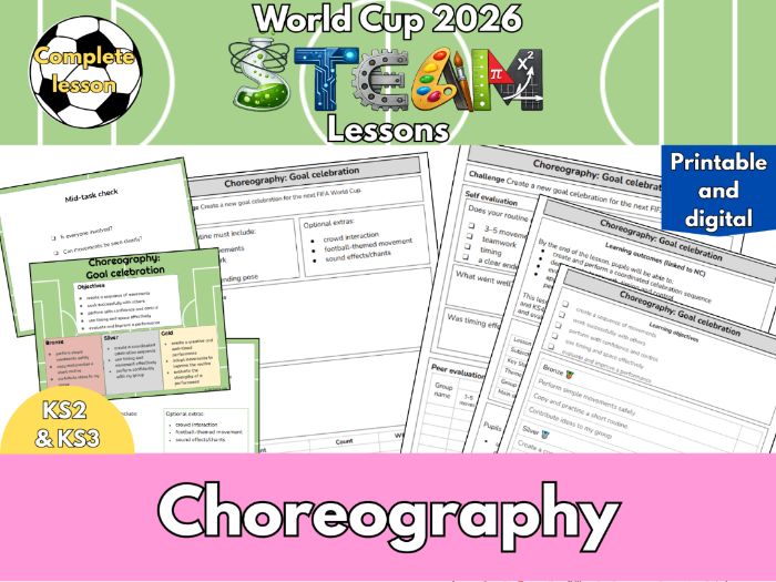 World Cup Football Goal Celebration Challenge | End of Term PE, Dance & STEAM Activity