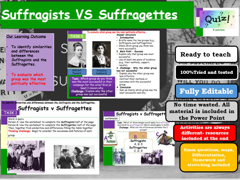Suffragettes VS Suffragists