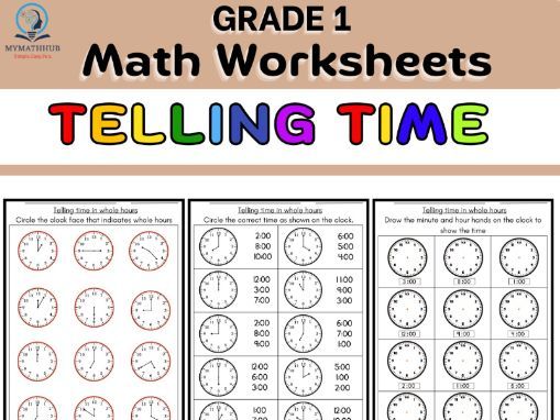 Telling Time Worksheets – Grade 1
