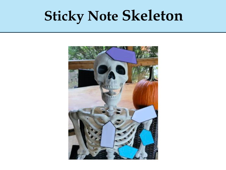 Skeleton Sticky Note - Spinal Column version