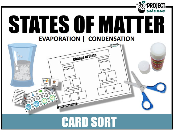 Evaporation and Condensation Cut and Paste Card Sort