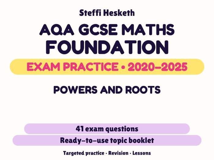 AQA GCSE Maths Foundation: Powers and roots Exam Questions | 2020-2025