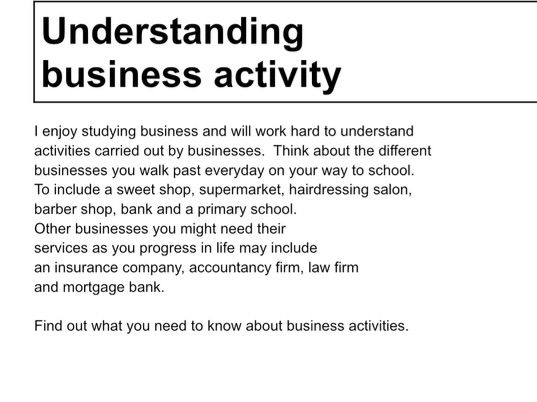 Sub-topic 1.5.1 Business objectives