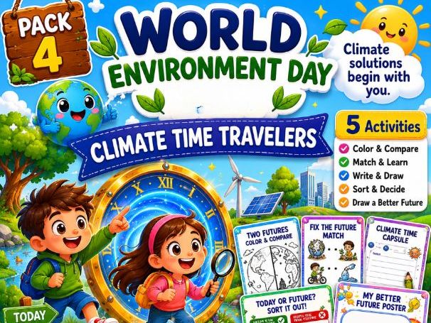 World Environment Day 2026 Climate Action Worksheets | Climate Time Travelers