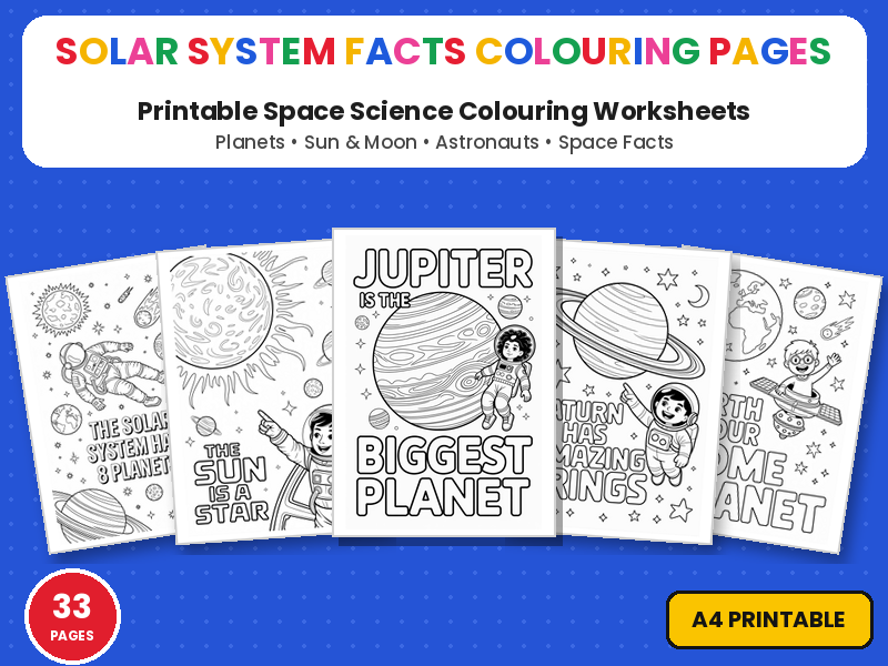 Solar System Facts Colouring Pages | Printable Colouring Page Worksheets | Planets, Earth & Space