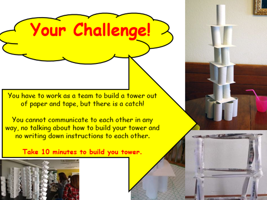 Paper Tower Challenge Team Building KS1 KS2 KS3 KS4 Teaching