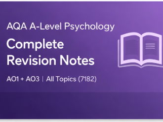 AQA A-Level Psychology (7182) Complete Notes | AO1 AO3 Evaluation All Topics