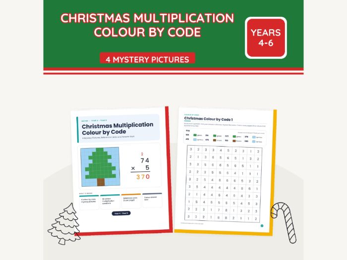 Christmas Multiplication Colour by Code