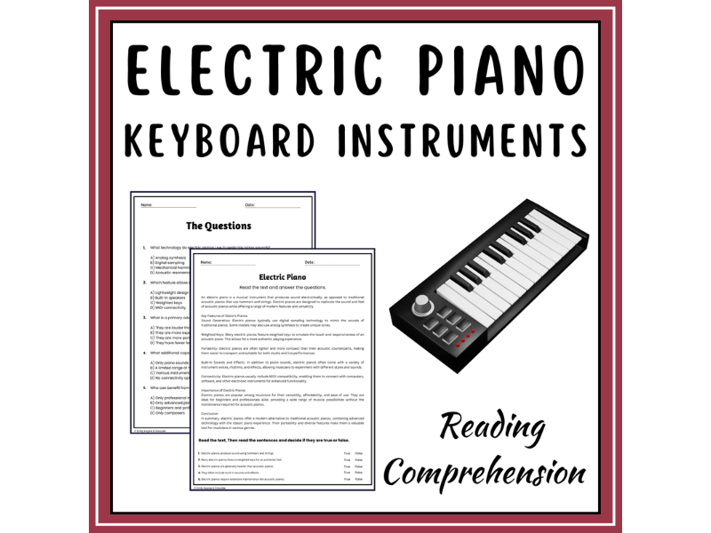 Keyboard Instruments Reading Comprehension Passages & Questions ...