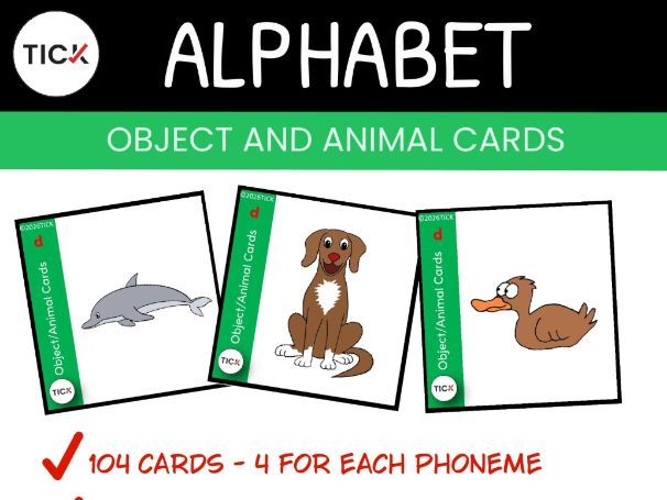 Object and Animal Cards for Isolation of Initial Sound Activities