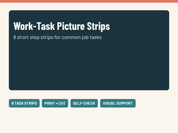 Work-Task Picture Strips | Job Skills Visual Supports